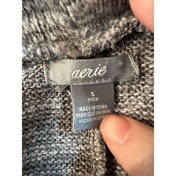 Aerie Gray Cowl Neck Sweater Size Small - Picture 4 of 5
